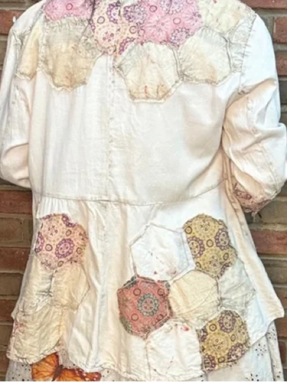 Cream Patchwork Butterfly Coat - Picture 3 of 6